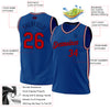 Custom Blue Red-Navy Authentic Throwback Basketball Jersey