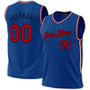 Custom Blue Red-Navy Authentic Throwback Basketball Jersey