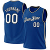 Custom Blue White-Black Authentic Throwback Basketball Jersey