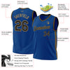 Custom Blue Black-Old Gold Authentic Throwback Basketball Jersey