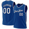 Custom Blue White-Navy Authentic Throwback Basketball Jersey