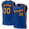 Custom Blue Gold-Red Authentic Throwback Basketball Jersey