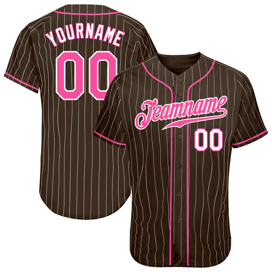 Custom Baseball Jerseys  Personalized Baseball Uniforms Design Tagged  Brown Pinstripe - FansIdea