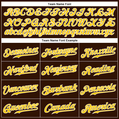 Custom Brown Gold-White Authentic Sleeveless Baseball Jersey