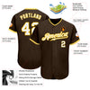 Custom Brown White-Gold Authentic Baseball Jersey