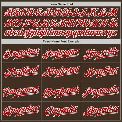 Custom Brown Red-White Authentic Baseball Jersey