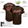 Custom Brown Crimson-City Cream Authentic Baseball Jersey