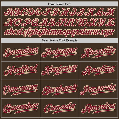 Custom Brown Crimson-City Cream Authentic Baseball Jersey