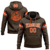 Custom Stitched Brown Orange-White Football Pullover Sweatshirt Hoodie