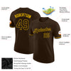 Custom Brown Brown-Gold Performance T-Shirt