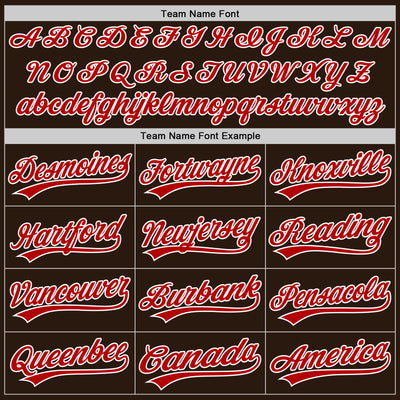 Custom Brown Red-White Authentic Baseball Jersey