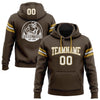 Custom Stitched Brown White-Old Gold Football Pullover Sweatshirt Hoodie