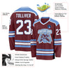 Custom Burgundy White-Light Blue Hockey Jersey