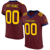 Custom Burgundy Gold-Navy Mesh Authentic Football Jersey