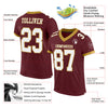 Custom Burgundy White-Old Gold Mesh Authentic Football Jersey