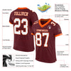 Custom Burgundy White-Orange Mesh Authentic Football Jersey