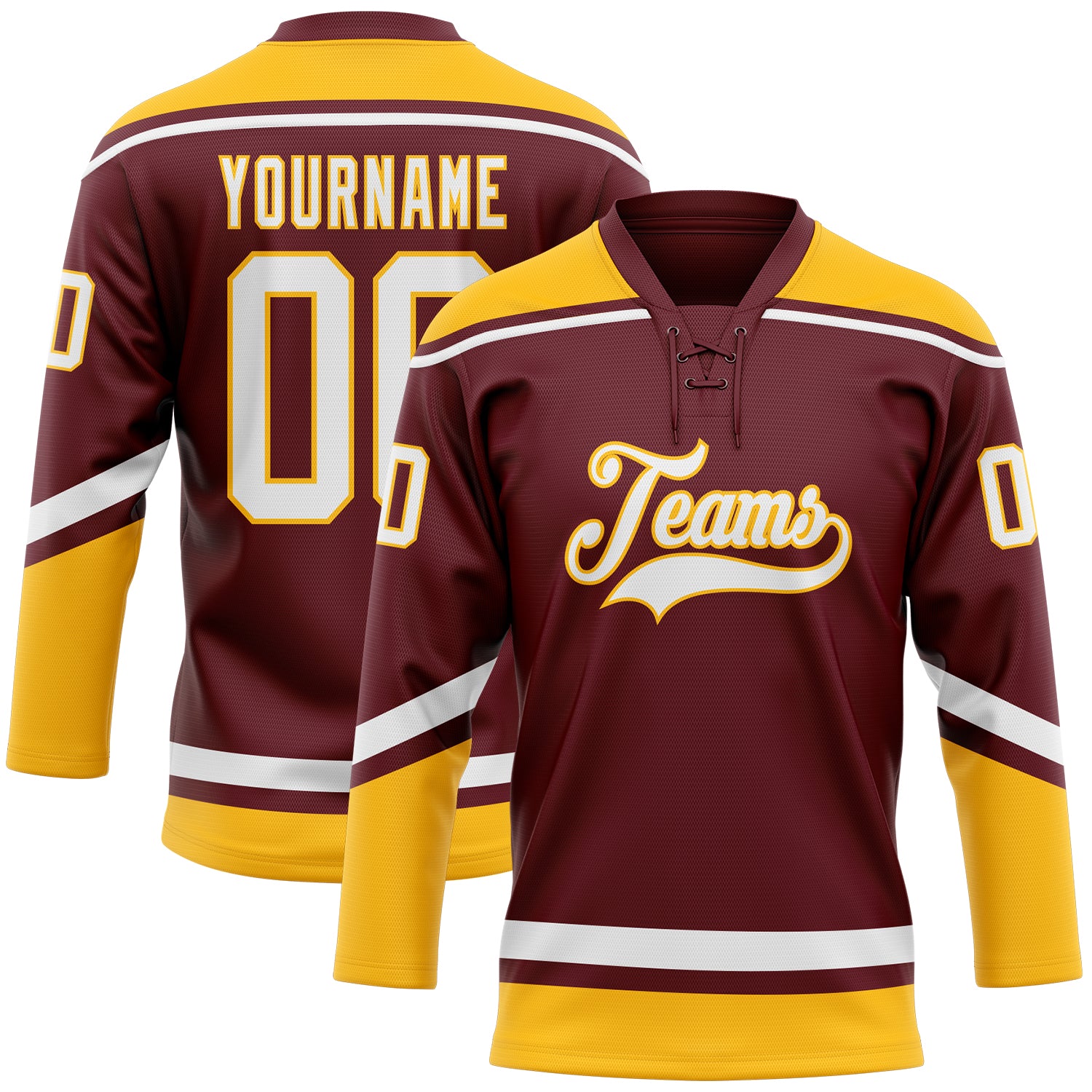 Custom Red Black-Gold Hockey Jersey Discount