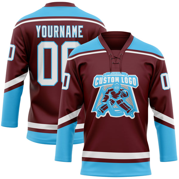 Youth Colorado Avalanche Burgundy Home Premier Custom Jersey