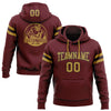 Custom Stitched Burgundy Old Gold-Black Football Pullover Sweatshirt Hoodie