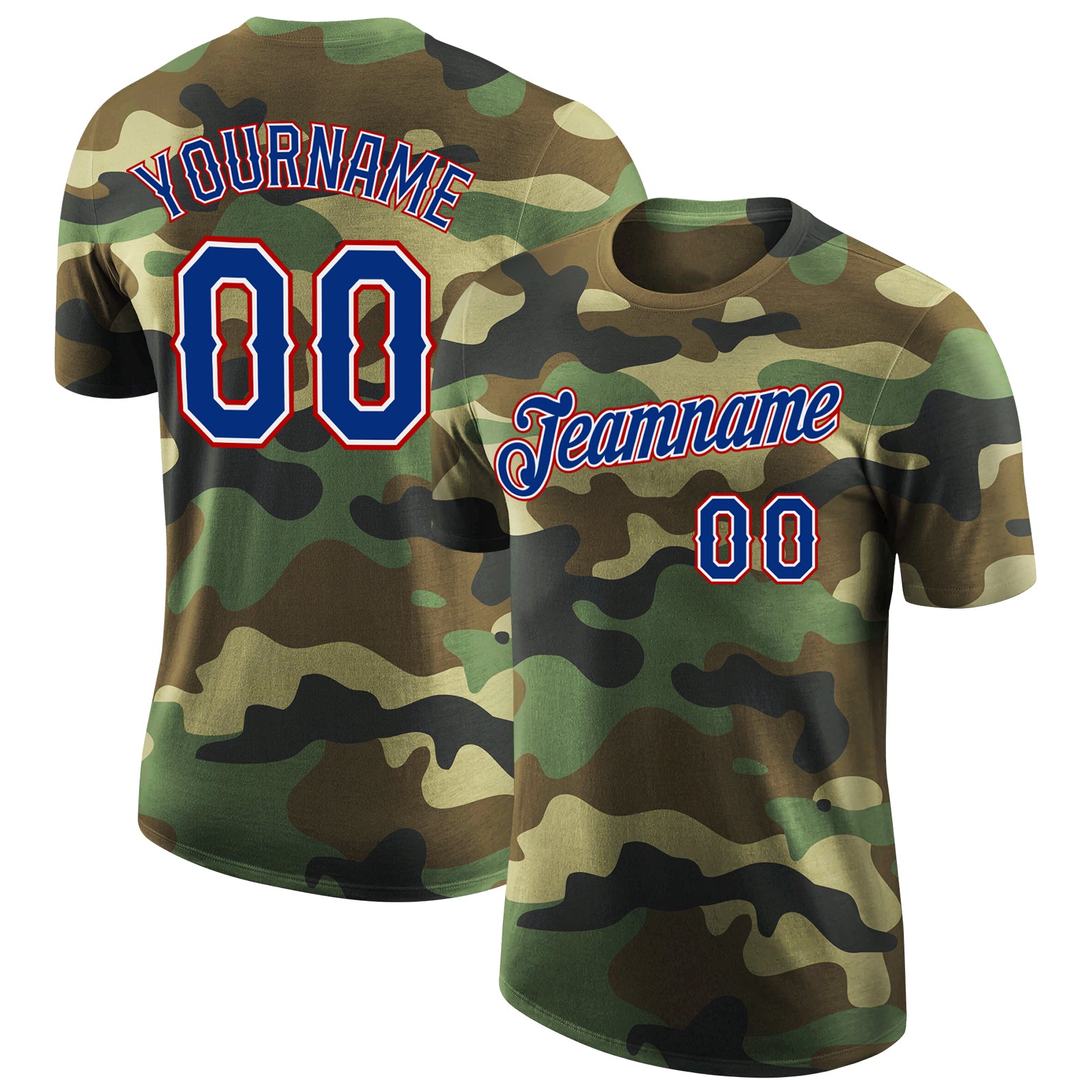 Custom Camo Royal-Red Authentic Salute To Service Baseball Jersey