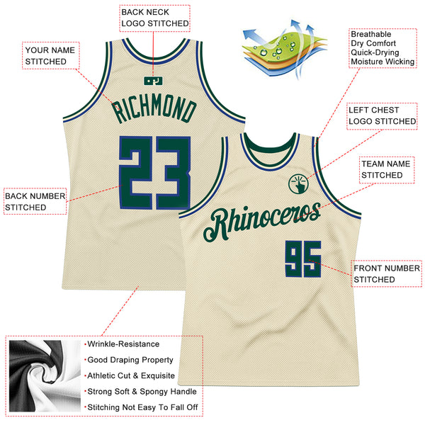 Custom Basketball Jersey Cream Red-Hunter Green Authentic Throwback -  Personalized Name, Number, Team Logo