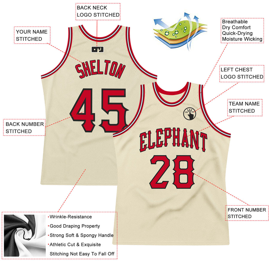 Custom Cream Black V-Neck Basketball Jersey – FanCustom