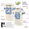 Custom Cream Light Blue-Steel Gray Mesh Authentic Football Jersey