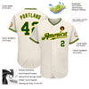 Custom Cream Green-Gold Authentic Baseball Jersey