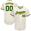 Custom Cream Green-Gold Authentic Baseball Jersey