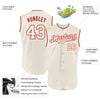 Custom Cream Cream-Red Authentic Sleeveless Baseball Jersey