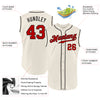 Custom Cream Red-Black Authentic Sleeveless Baseball Jersey