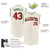 Custom Cream Red-Green Authentic Sleeveless Baseball Jersey