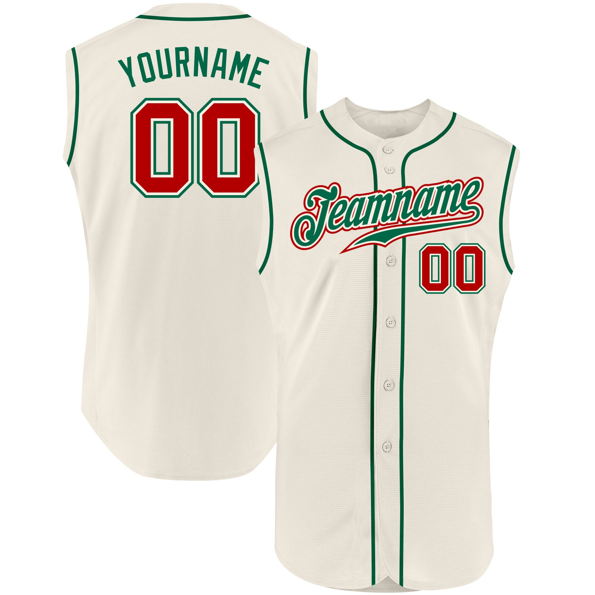 Custom Black Kelly Green-Red Authentic Two Tone Baseball Jersey Discount