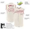 Custom Cream Cream-Crimson Authentic Sleeveless Baseball Jersey