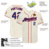 Custom Cream Royal Pinstripe Royal-Red Authentic Baseball Jersey