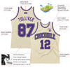 Custom Cream Purple-Gray Authentic Throwback Basketball Jersey