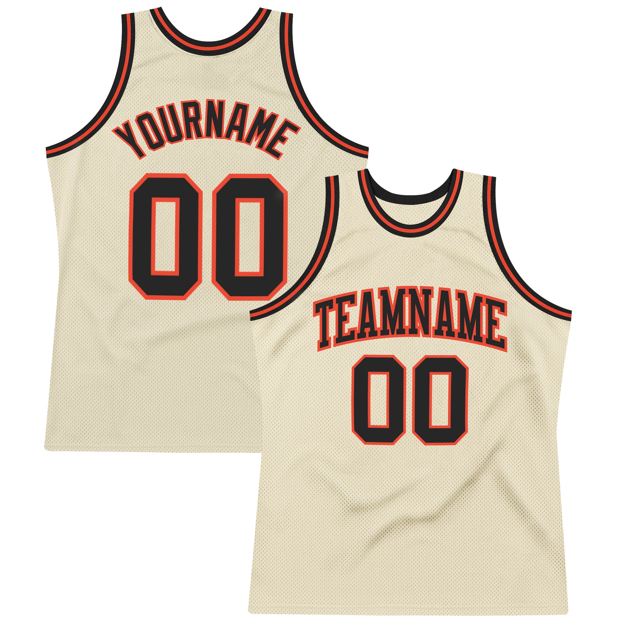 Custom Orange Black-Cream Authentic Throwback Basketball Jersey Discount