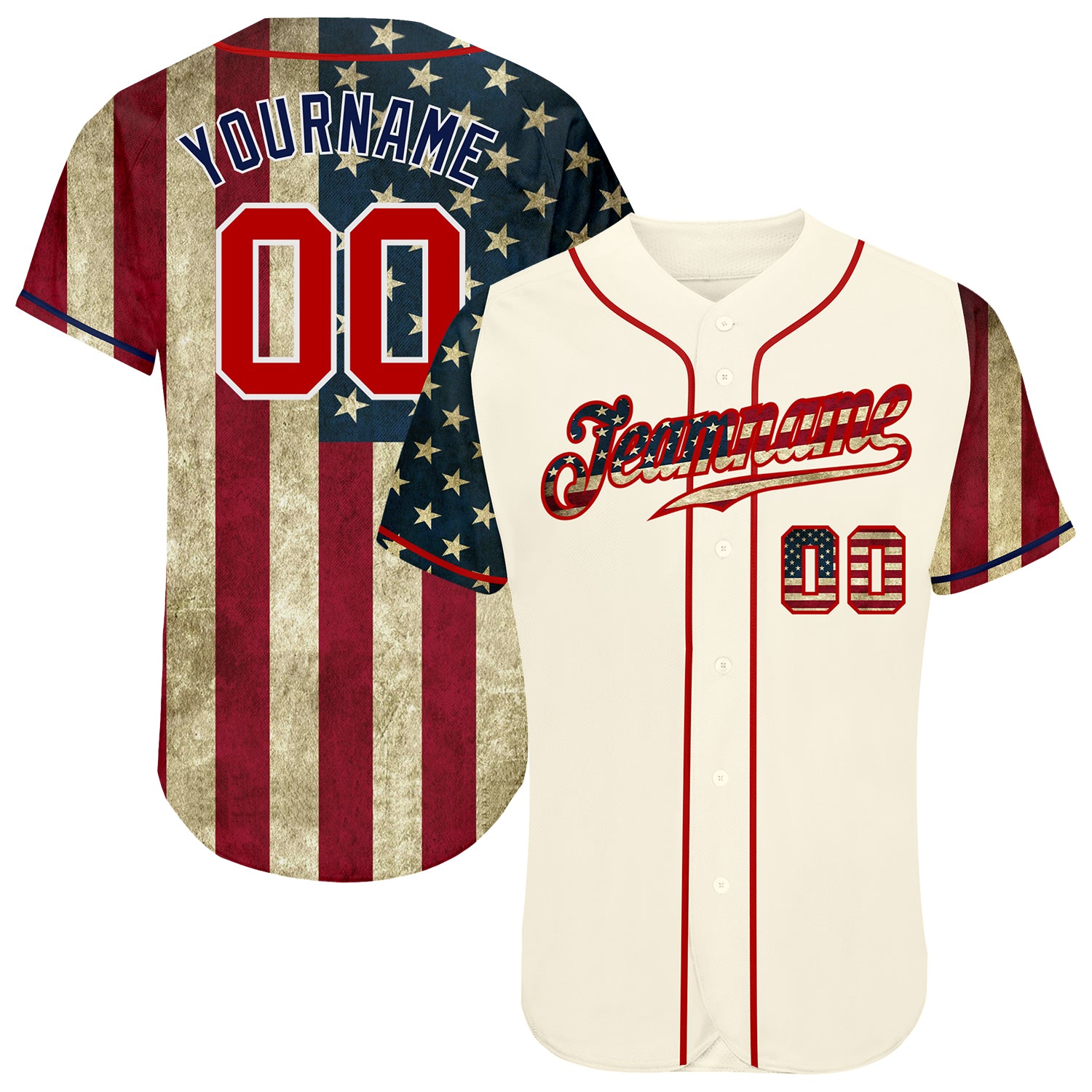 red and blue baseball jersey
