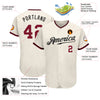 Custom Cream Crimson-Black Authentic Baseball Jersey