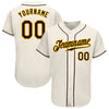 Custom Cream Brown-Gold Authentic Baseball Jersey