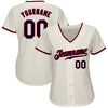 Custom Cream Navy-Red Authentic Baseball Jersey