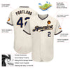 Custom Cream Navy-Old Gold Authentic Baseball Jersey