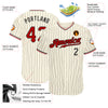 Custom Cream Black Pinstripe Red Black-White Authentic Baseball Jersey