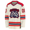 Custom Cream Red-Navy Hockey Jersey