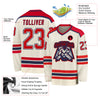 Custom Cream Red-Navy Hockey Jersey