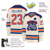 Custom Cream Orange-Royal Hockey Jersey