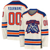 Custom Cream Orange-Royal Hockey Jersey