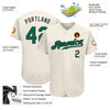 Custom Cream Kelly Green-Black Authentic Baseball Jersey