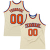 Custom Cream Orange-Royal Authentic Throwback Basketball Jersey