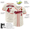 Custom Cream Red-Navy Authentic Baseball Jersey